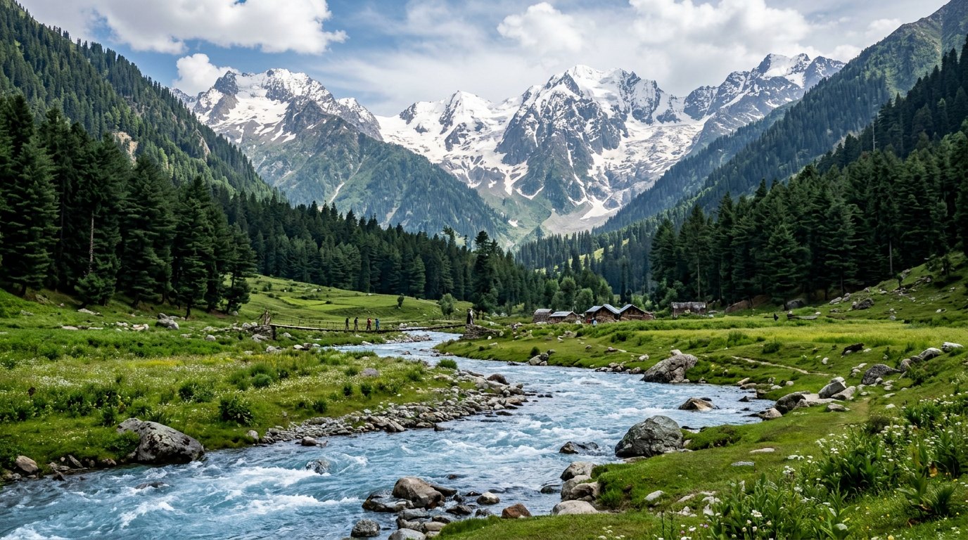 Lidder valley meadows at Pahalgam