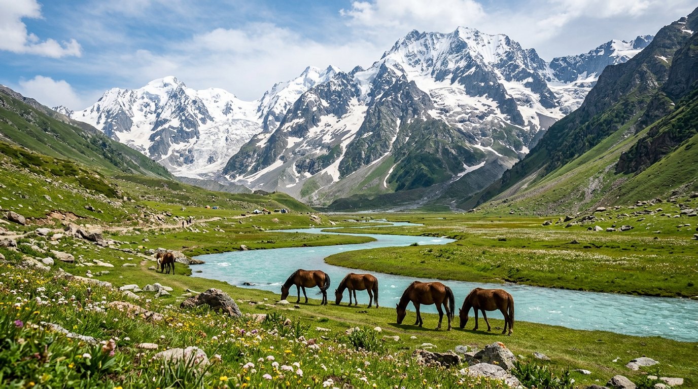 Thajiwas glacier meadows on the Sonmarg drive