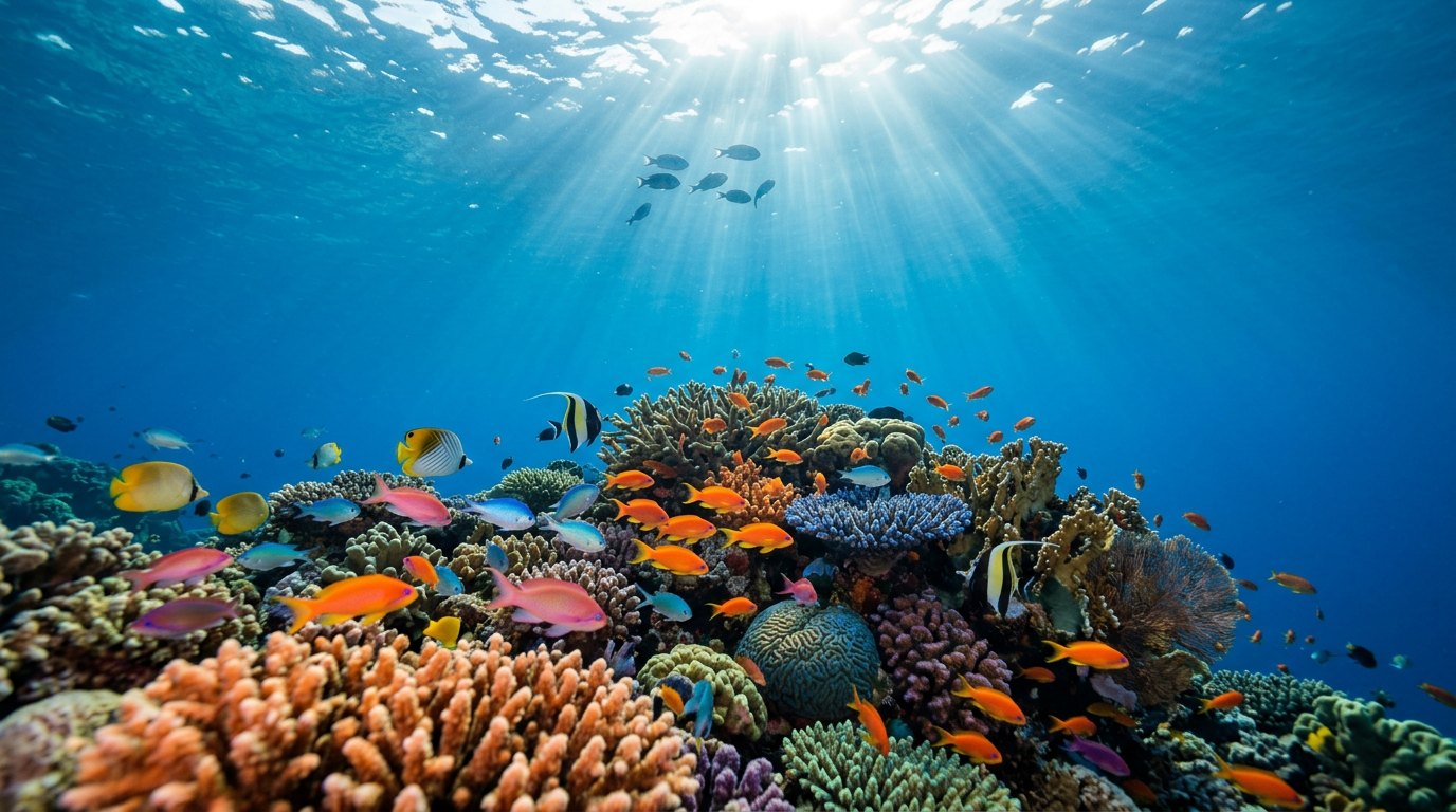 House-reef snorkelling with tropical fish