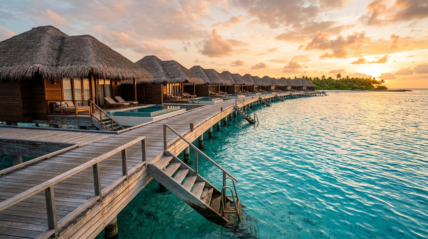 Maldives — Overwater villas on impossible blue
