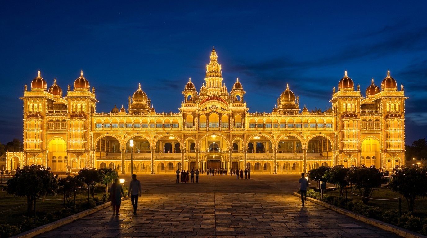 Mysore · Coorg · Ooty — Chandeliers, coffee blossoms and a toy-train through mist