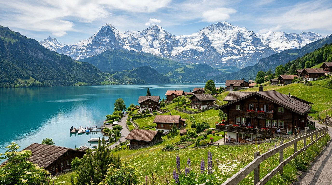 Turquoise Lake Brienz from Harder Kulm