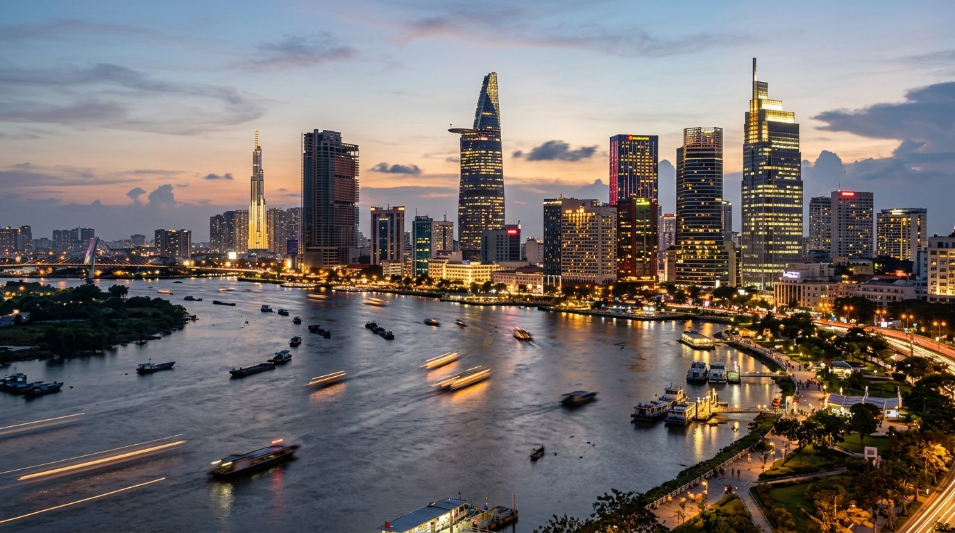Ho Chi Minh City skyline at dusk