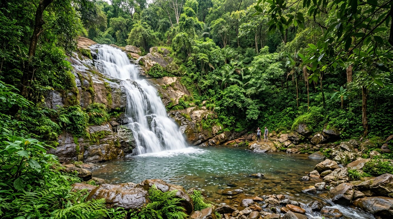 Killiyur Falls in full monsoon flow